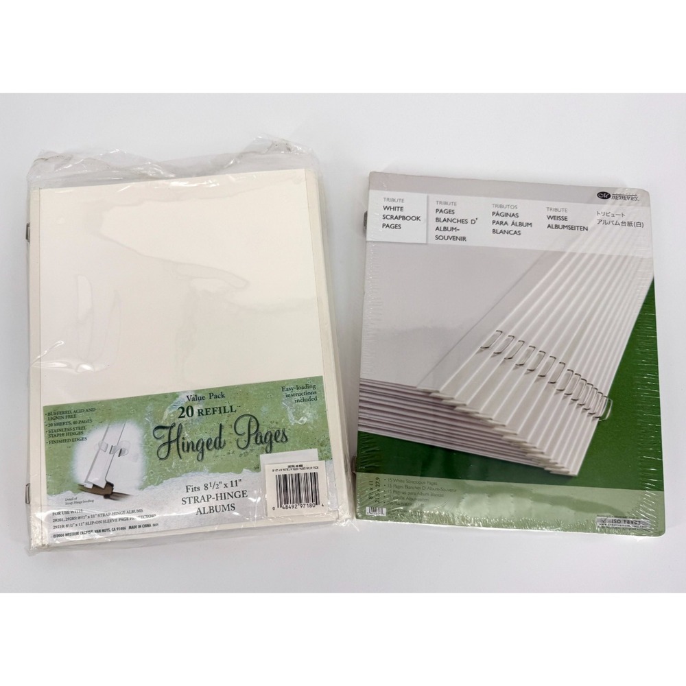 Creative Memories Tribute White Scrapbook Pages 39 Sheets 8.5x11 Two Packs New